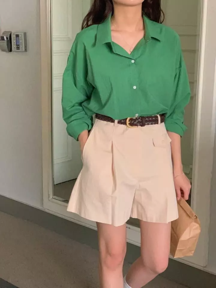 Osense - Korean Women Fashion - #momslook - Candy Color Shirt