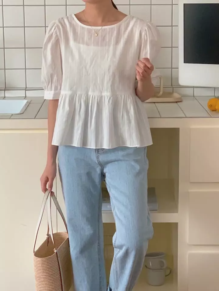 Osense - Korean Women Fashion - #momslook - Bell Two Way Ribbon Blouse - 3