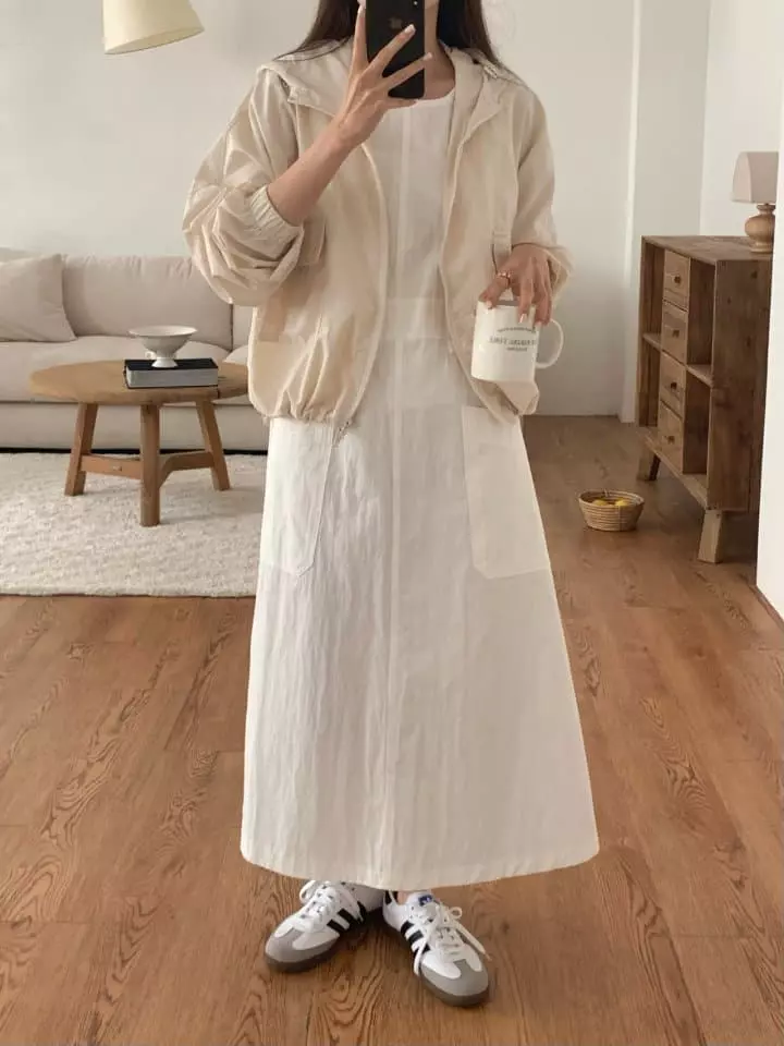 Osense - Korean Women Fashion - #thatsdarling - All Day Loose Hoody Zip-up - 5