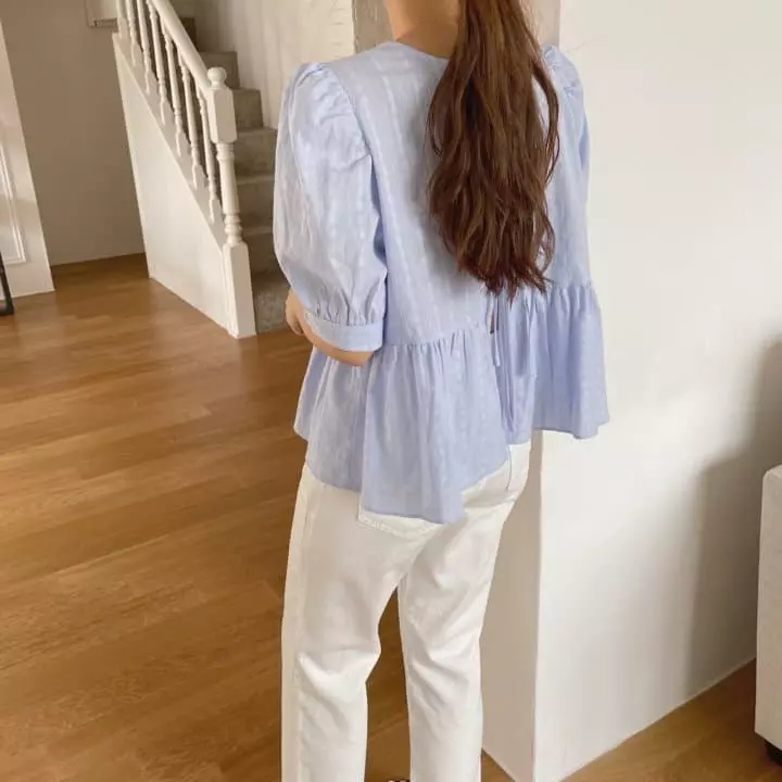 Osense - Korean Women Fashion - #vintagekidsstyle - Bell Two Way Ribbon Blouse - 8