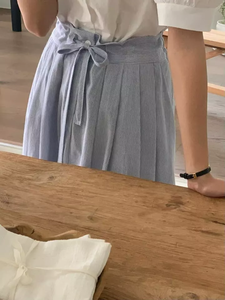 Osense - Korean Women Fashion - #womensfashion - Picnic Skirt Stripes - 7