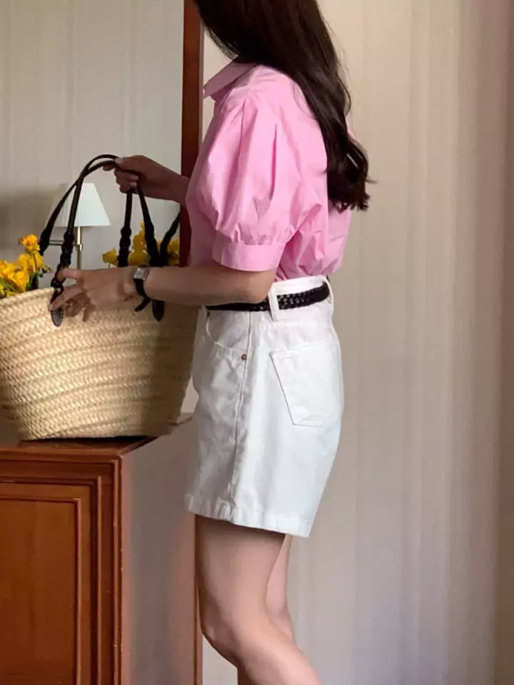 Osense - Korean Women Fashion - #womensfashion - Jenny Puff Short Sleeves Blouse - 2