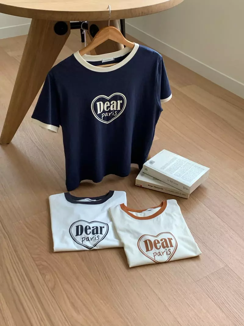 Osense - Korean Women Fashion - #womensfashion - Dear Color Heart Tee