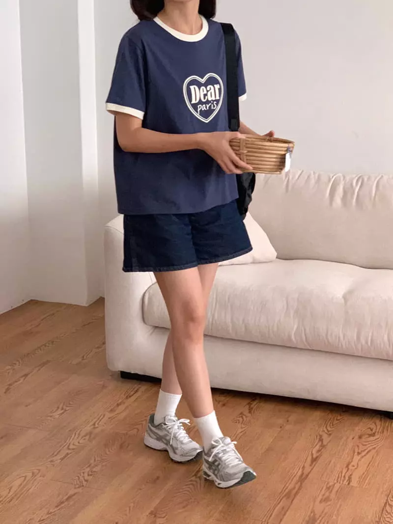 Osense - Korean Women Fashion - #womensfashion - Dear Color Heart Tee - 5