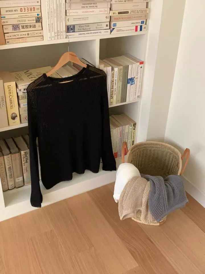 Osense - Korean Women Fashion - #womensfashion - Bear R Summer Knit Tee - 9