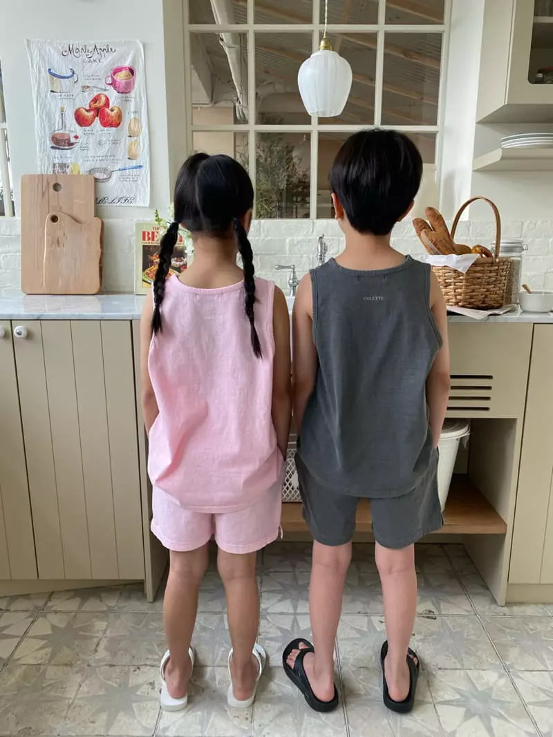 Our - Korean Children Fashion - #Kfashion4kids - Pigment Sleeveless Top Bottom Set - 6