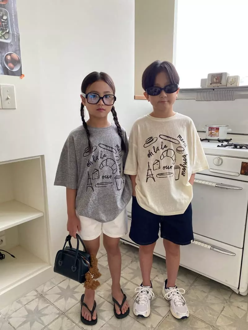 Our - Korean Children Fashion - #kidsshorts - French Tee - 9