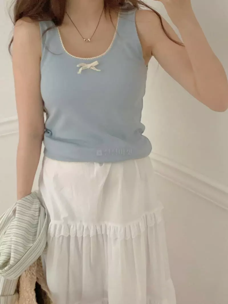 Our Moment - Korean Women Fashion - #vintageinspired - Ribbon Sleeveless - 9