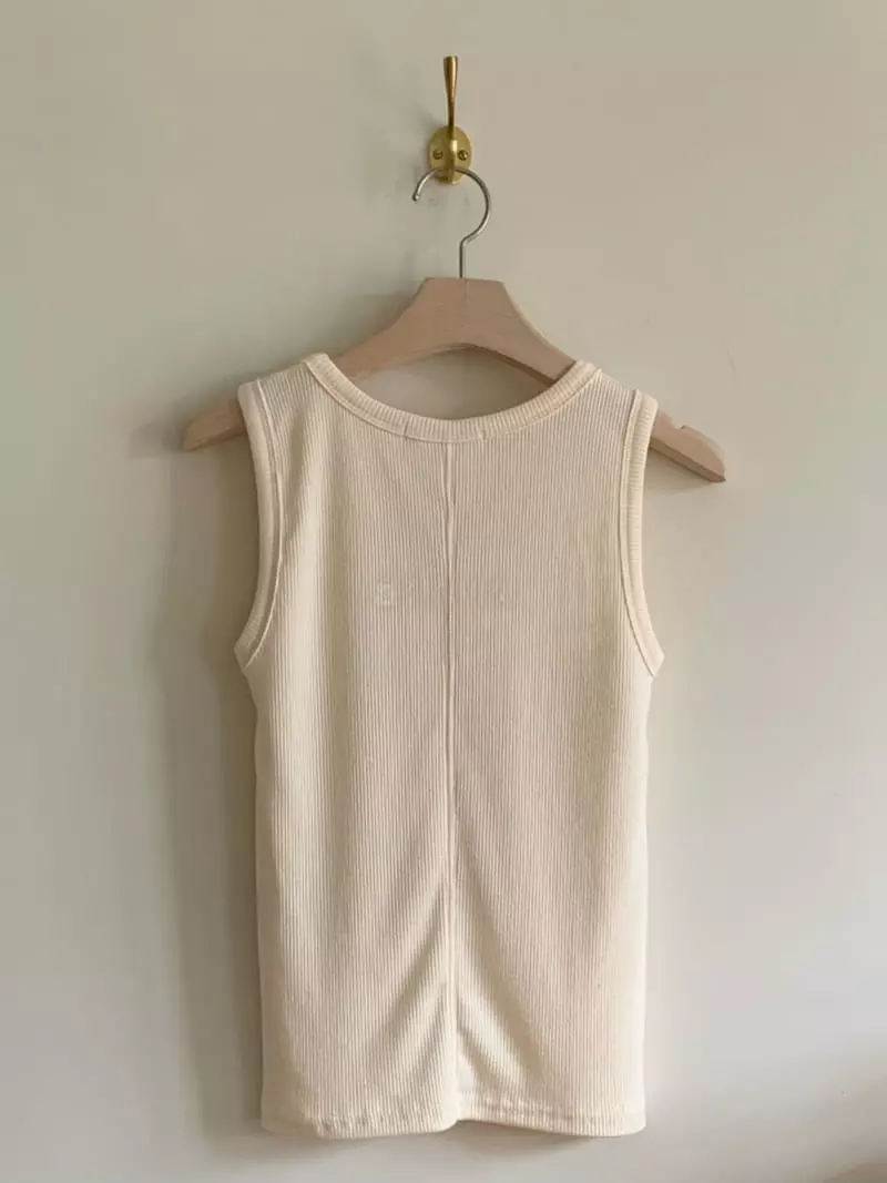 Our Moment - Korean Women Fashion - #momslook - Berry Rib Sleeveless - 4