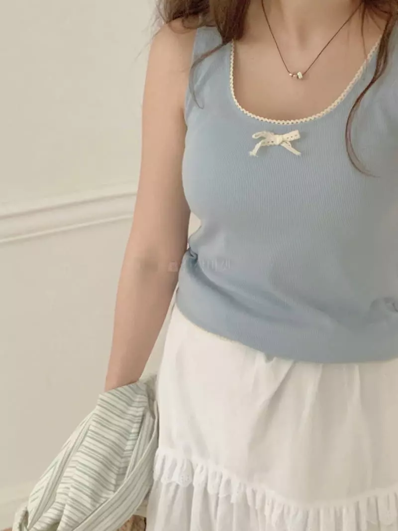 Our Moment - Korean Women Fashion - #womensfashion - Ribbon Sleeveless - 8