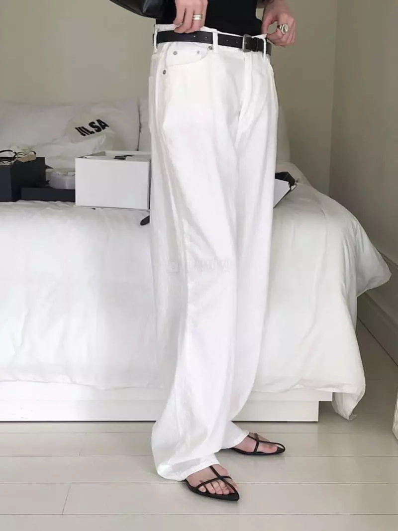 Overclassic - Korean Women Fashion - #momslook - Summer Wide Jeans - 11