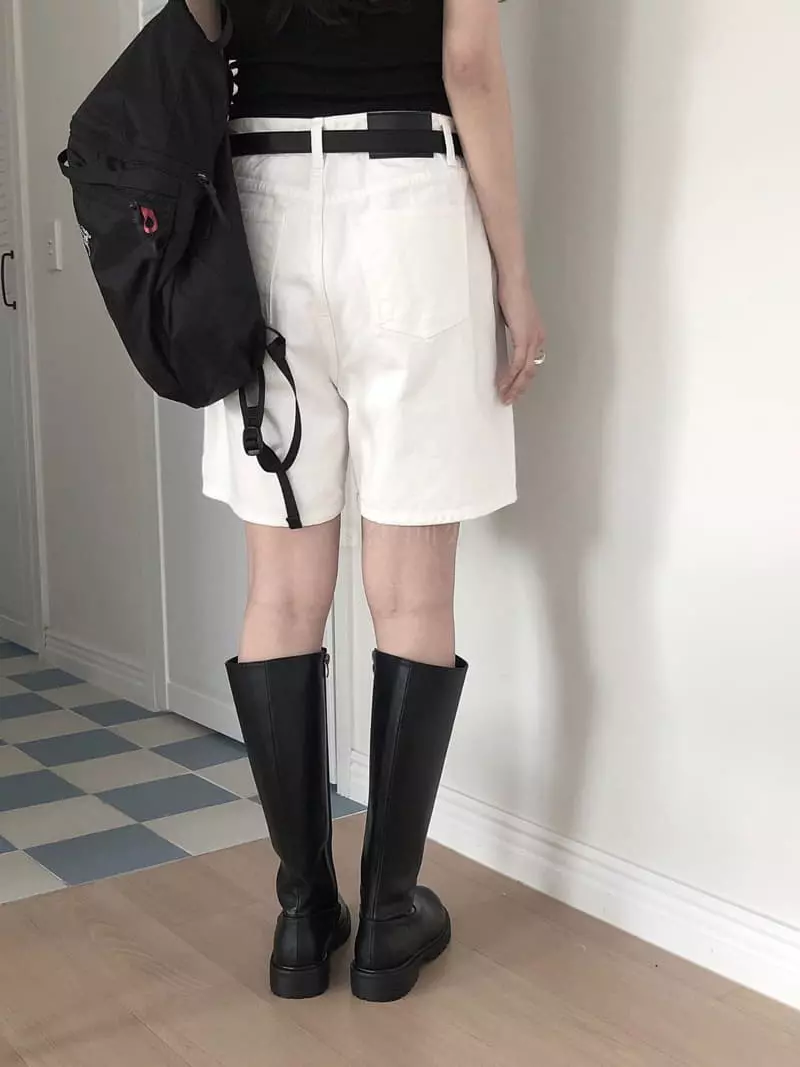 Overclassic - Korean Women Fashion - #momslook - Mue Half Jeans - 10