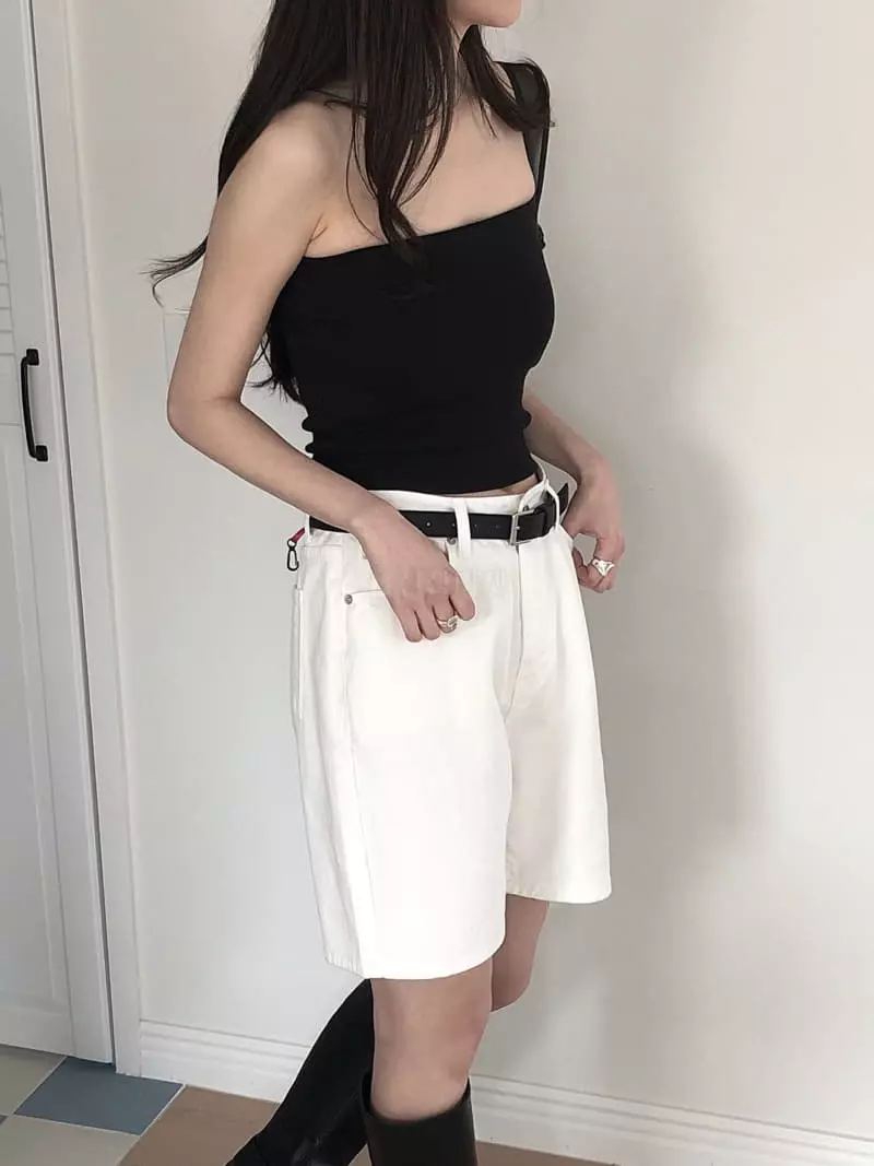 Overclassic - Korean Women Fashion - #womensfashion - Mue Half Jeans - 4