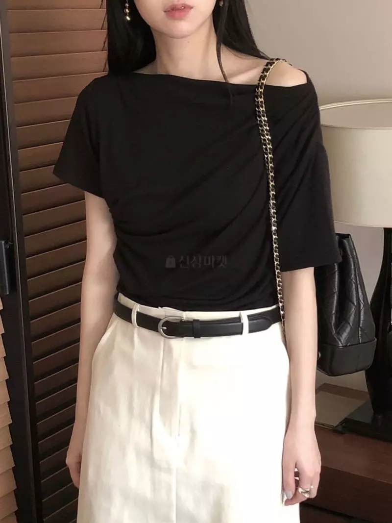 Overclassic - Korean Women Fashion - #momslook - Half Off Tee - 7
