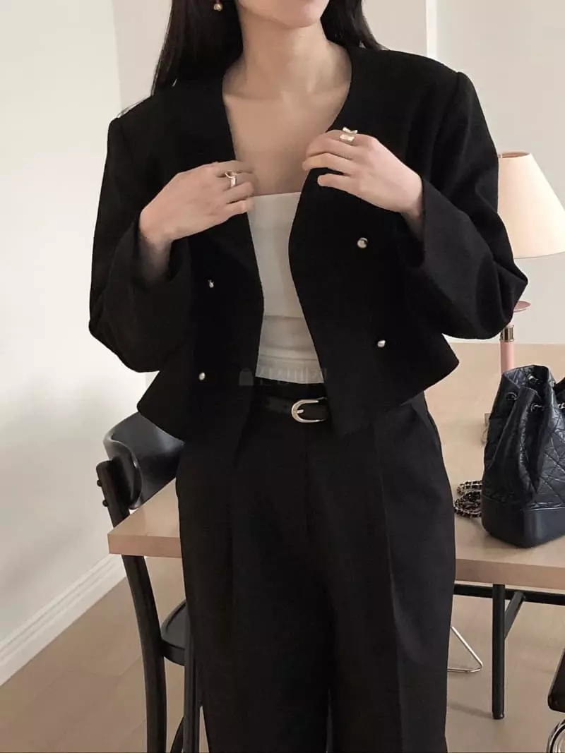 Overclassic - Korean Women Fashion - #vintagekidsstyle - Dubble Twid Jacket - 6