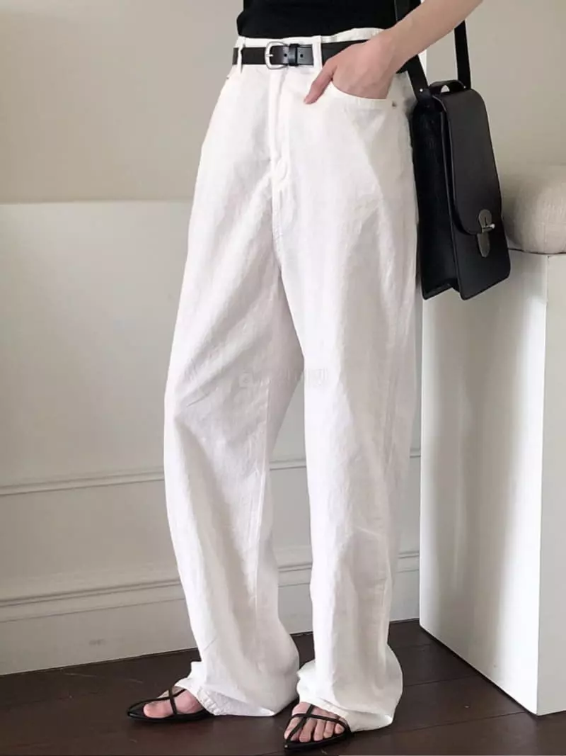 Overclassic - Korean Women Fashion - #momslook - Summer Wide Jeans - 4