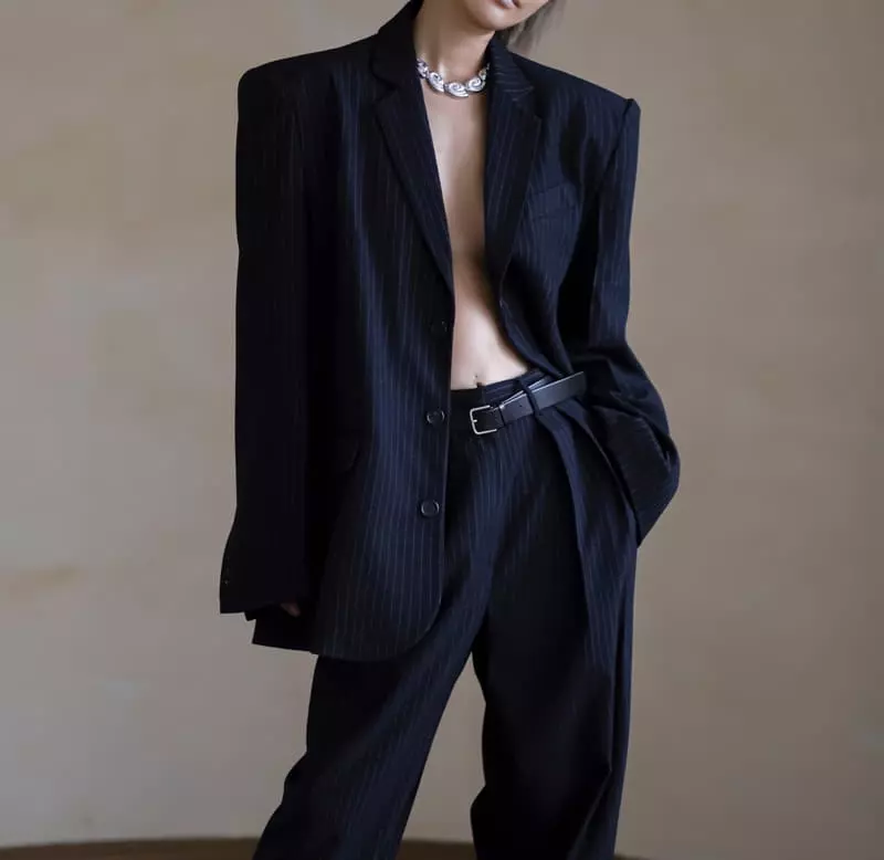 Paper Moon - Korean Women Fashion - #momslook - Pin Stripes Jacket - 12