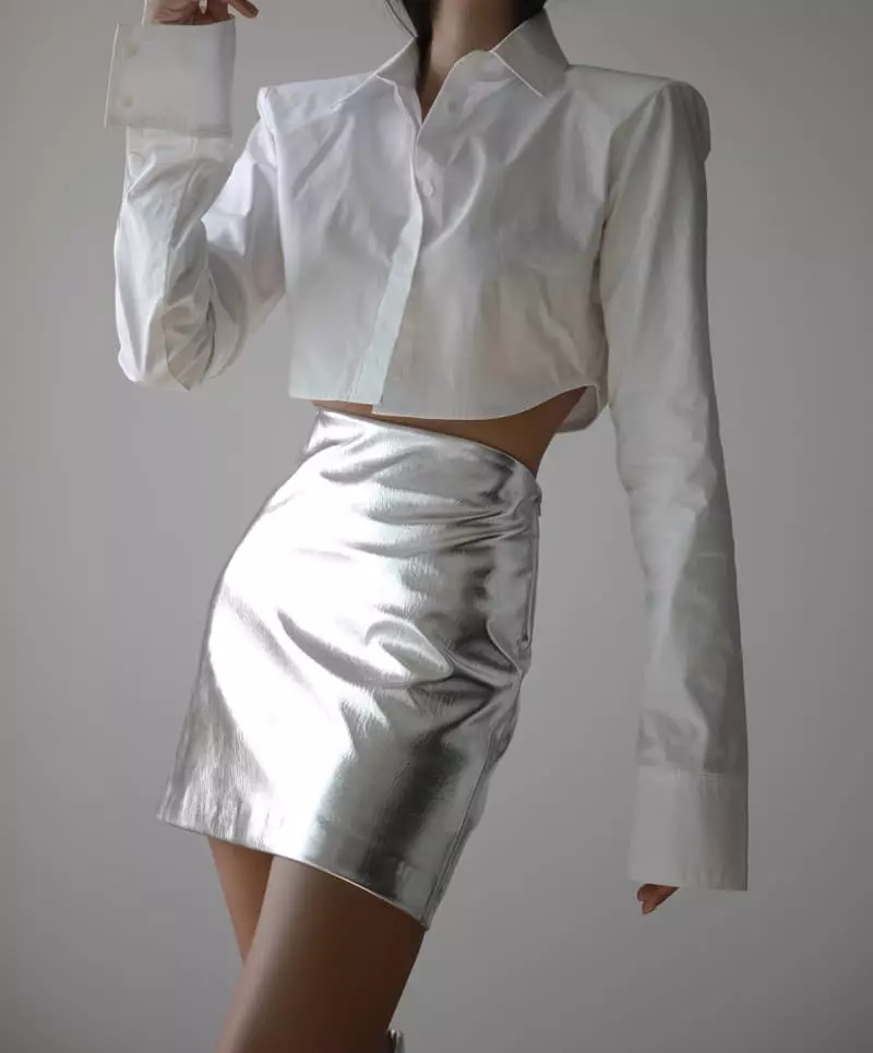 Paper Moon - Korean Women Fashion - #momslook - Matalic Skirt - 6