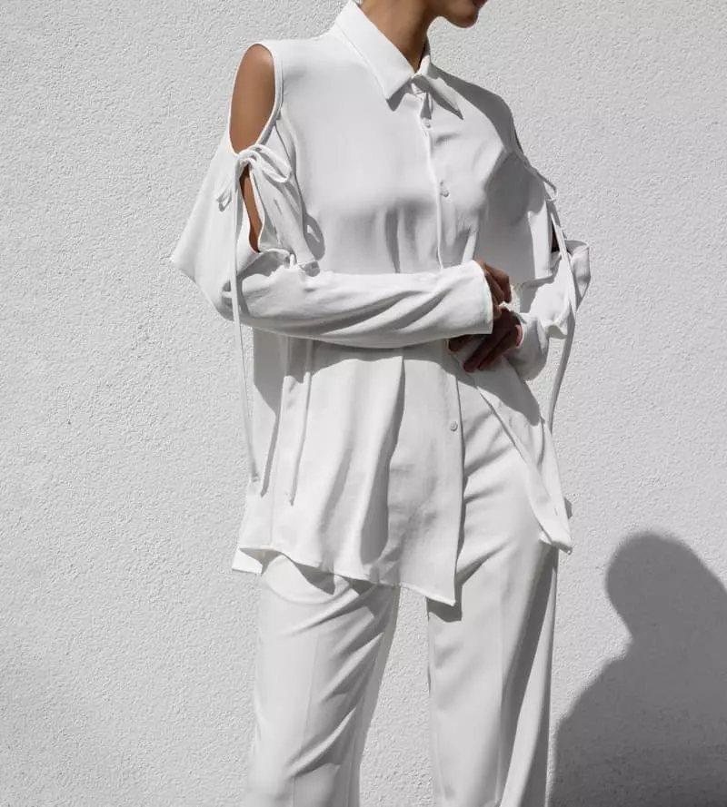 Paper Moon - Korean Women Fashion - #momslook - Cut Out Blouse