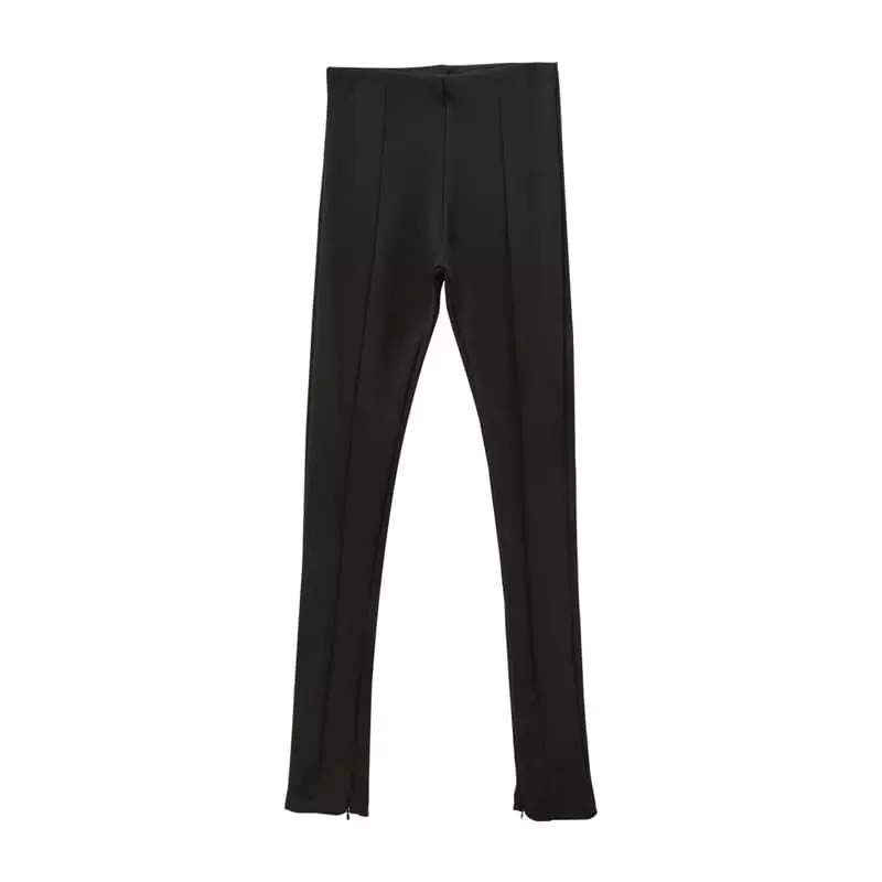 Paper Moon - Korean Women Fashion - #momslook - Rib Side Slit Leggings - 3
