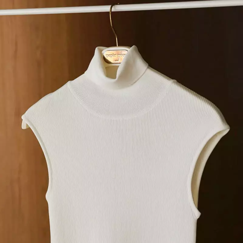 Paper Moon - Korean Women Fashion - #womensfashion - Turtleneck Rib Sleeveless Knit Top - 4