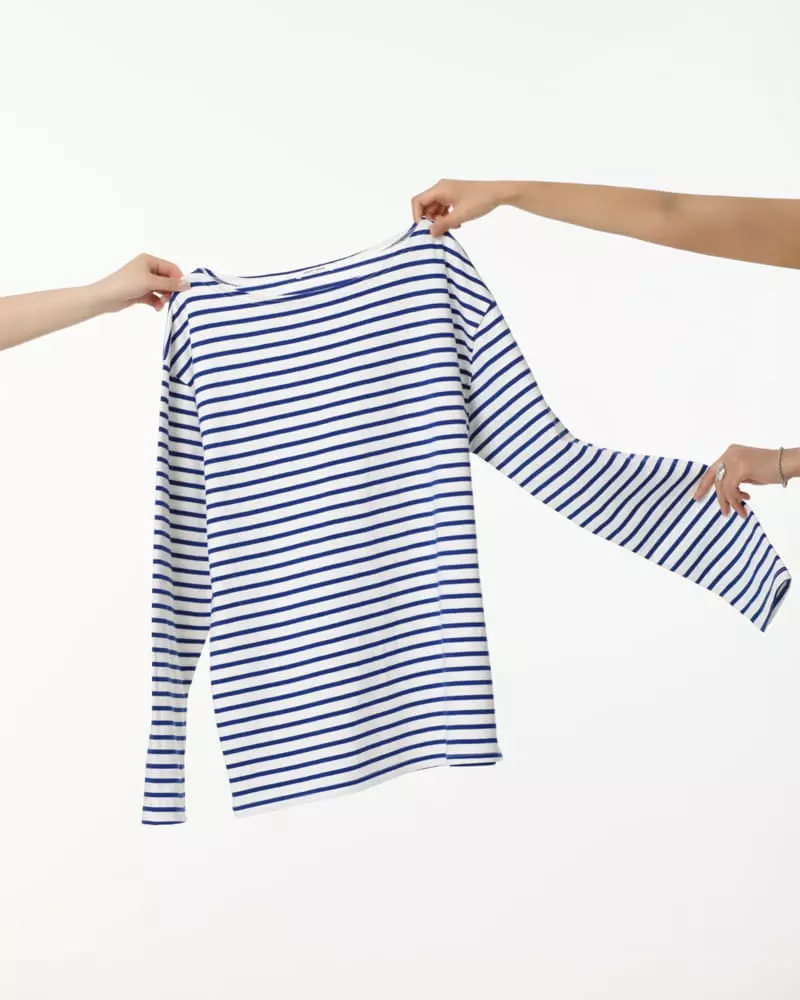 Paper Moon - Korean Women Fashion - #momslook - Boy Friends Boat Neck Tee - 11