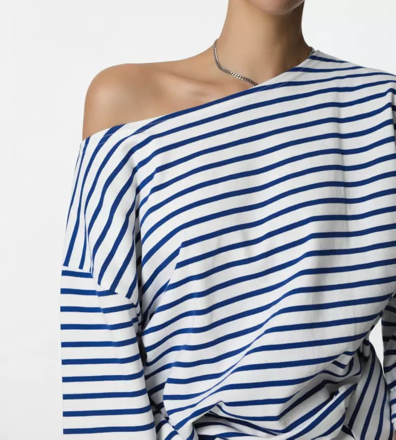 Paper Moon - Korean Women Fashion - #momslook - Boy Friends Boat Neck Tee - 3