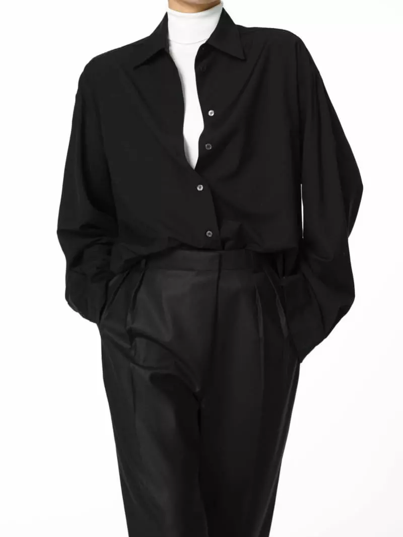 Paper Moon - Korean Women Fashion - #momslook - Oversized Wool Blend Button Down Shirt - 11