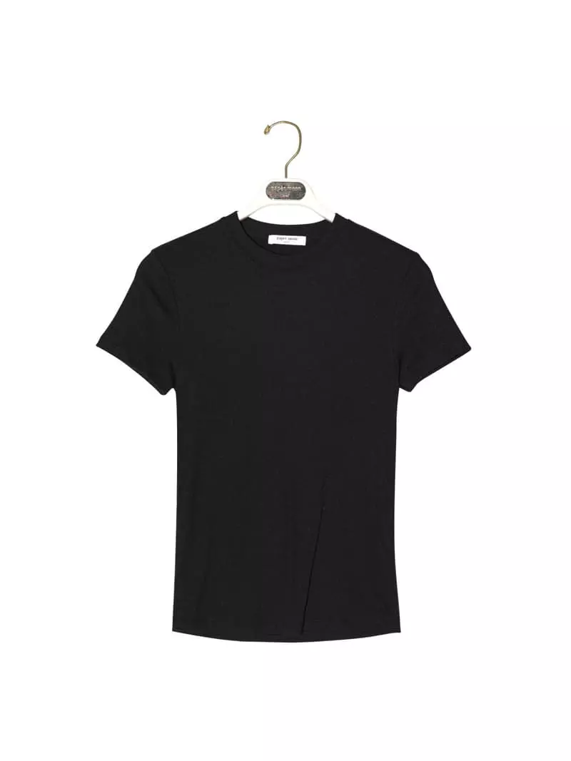 Paper Moon - Korean Women Fashion - #restrostyle - Ribbed Slim Crewneck Basic Tee