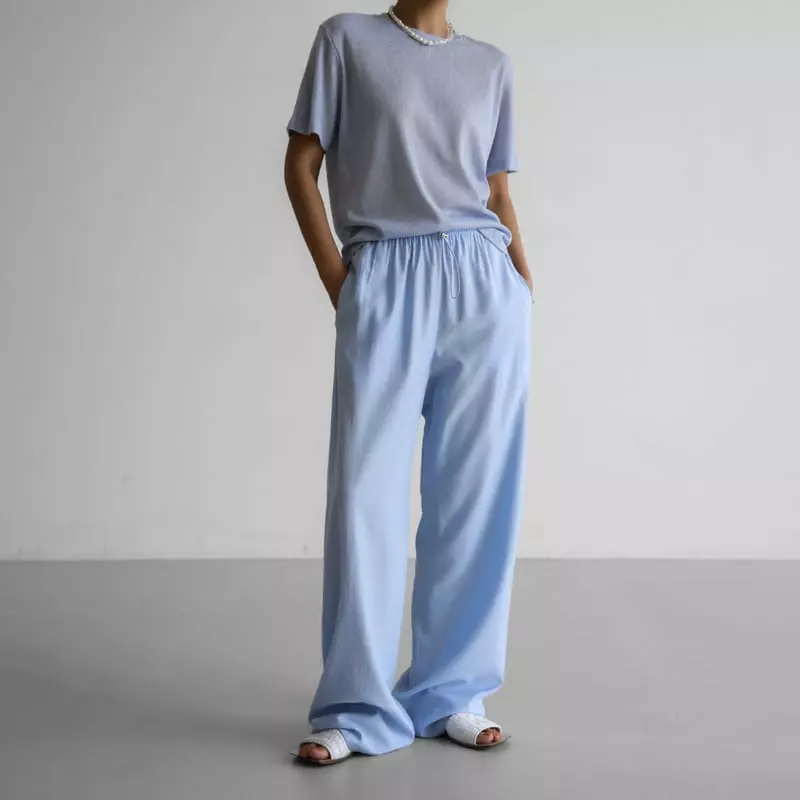 Paper Moon - Korean Women Fashion - #restrostyle - Banded Cozy Wide Trousers