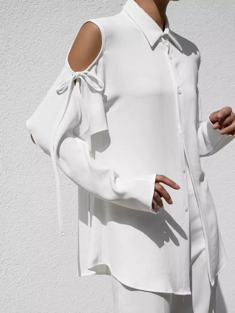 Paper Moon - Korean Women Fashion - #romanticstyle - Cut Out Blouse - 7