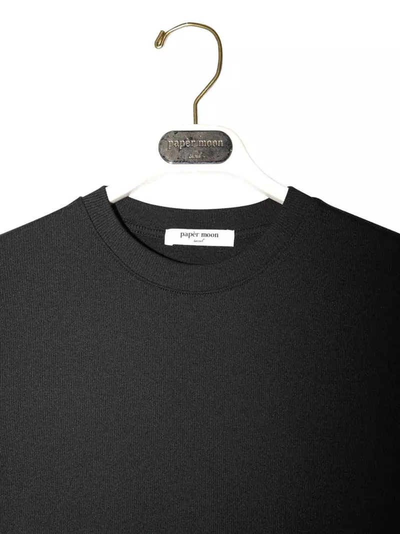 Paper Moon - Korean Women Fashion - #shopsmall - Ribbed Slim Crewneck Basic Tee - 3