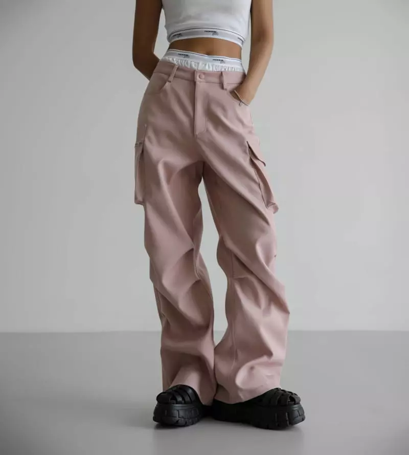 Paper Moon - Korean Women Fashion - #thatsdarling - LUX Heavy Texture Wide Cargo Trousers - 6