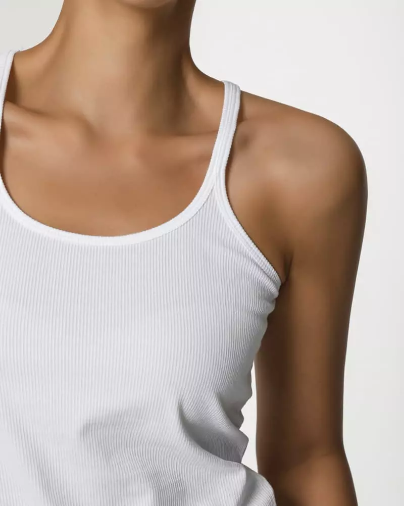Paper Moon - Korean Women Fashion - #vintageinspired - Scoop Neck Rib Sleeveless Tank Top - 3