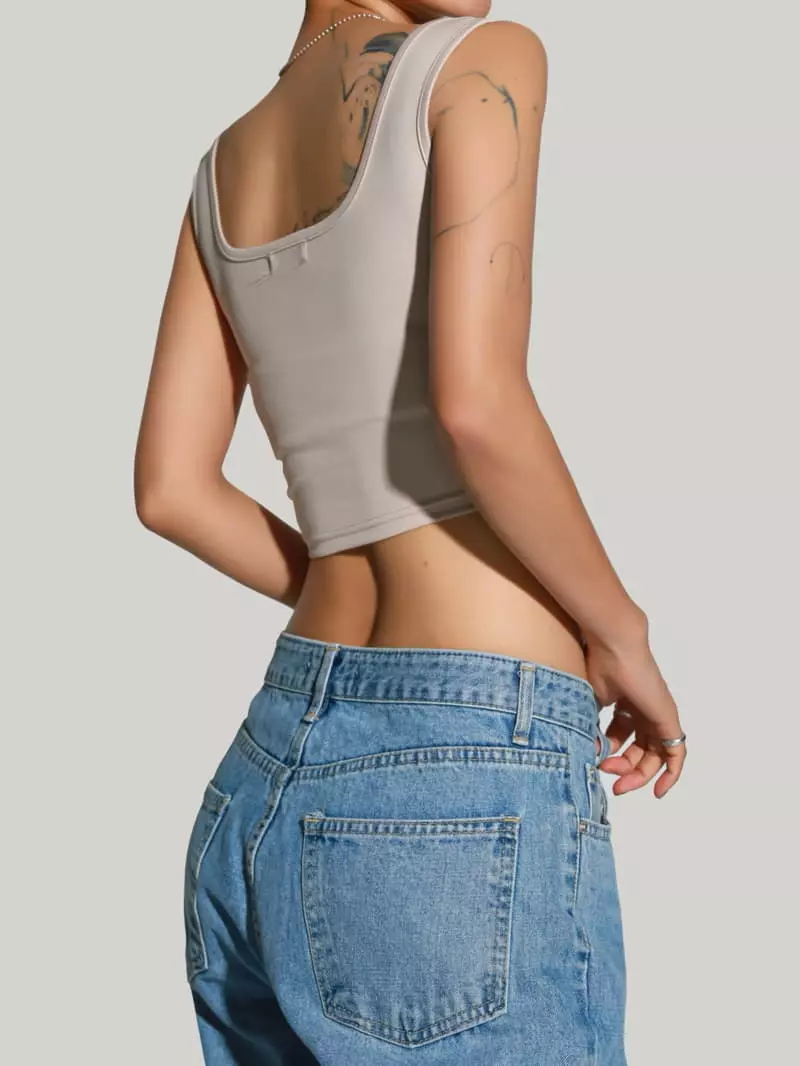 Paper Moon - Korean Women Fashion - #womensfashion - Square Tank Top - 11