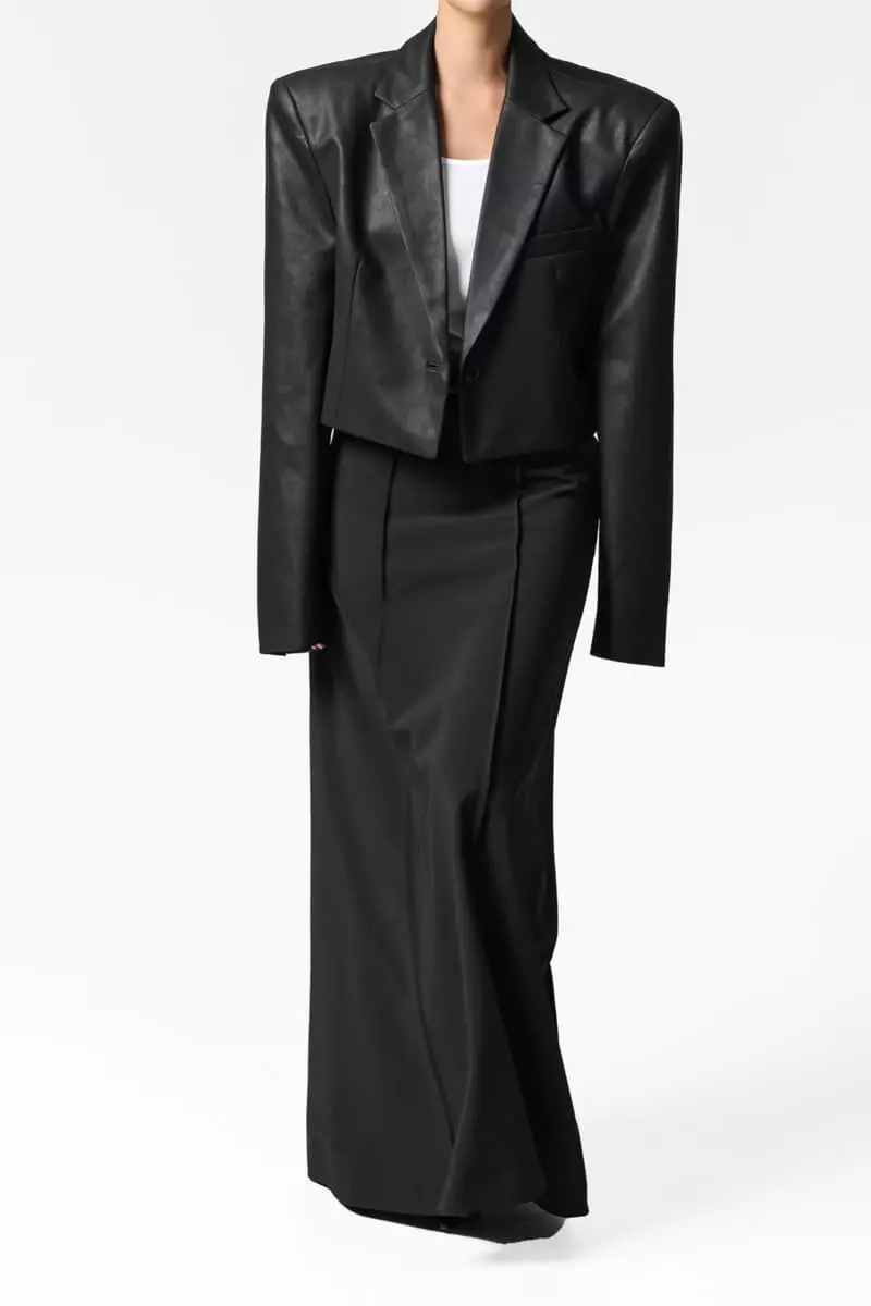 Paper Moon - Korean Women Fashion - #womensfashion - Cropped Vintage Leather Blazer Jacket - 11