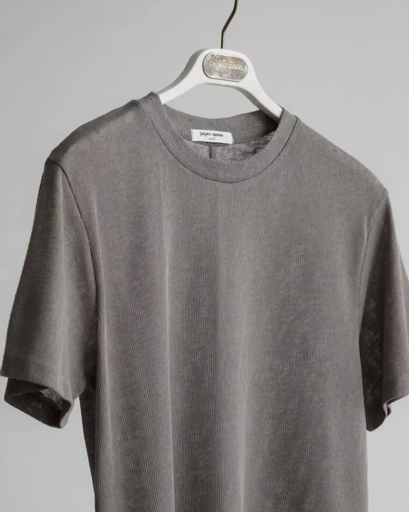 Paper Moon - Korean Women Fashion - #womensfashion - Knit Texture Loose Fit Tee - 12