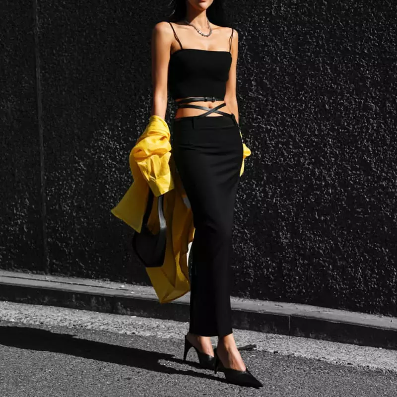 Paper Moon - Korean Women Fashion - #womensfashion - Maxi Length Straight Pencil Line Skirt - 11