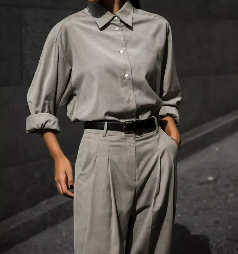 Paper Moon - Korean Women Fashion - #momslook - Oversized Wool Blend Button Down Shirt - 4