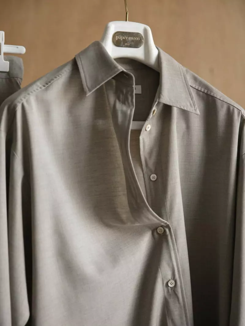 Paper Moon - Korean Women Fashion - #womensfashion - Oversized Wool Blend Button Down Shirt - 6