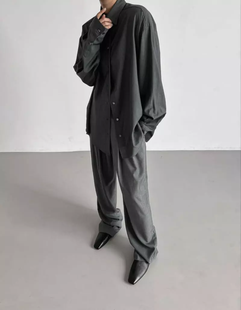Paper Moon - Korean Women Fashion - #womensfashion - Oversized Wool Blend Button Down Shirt - 8