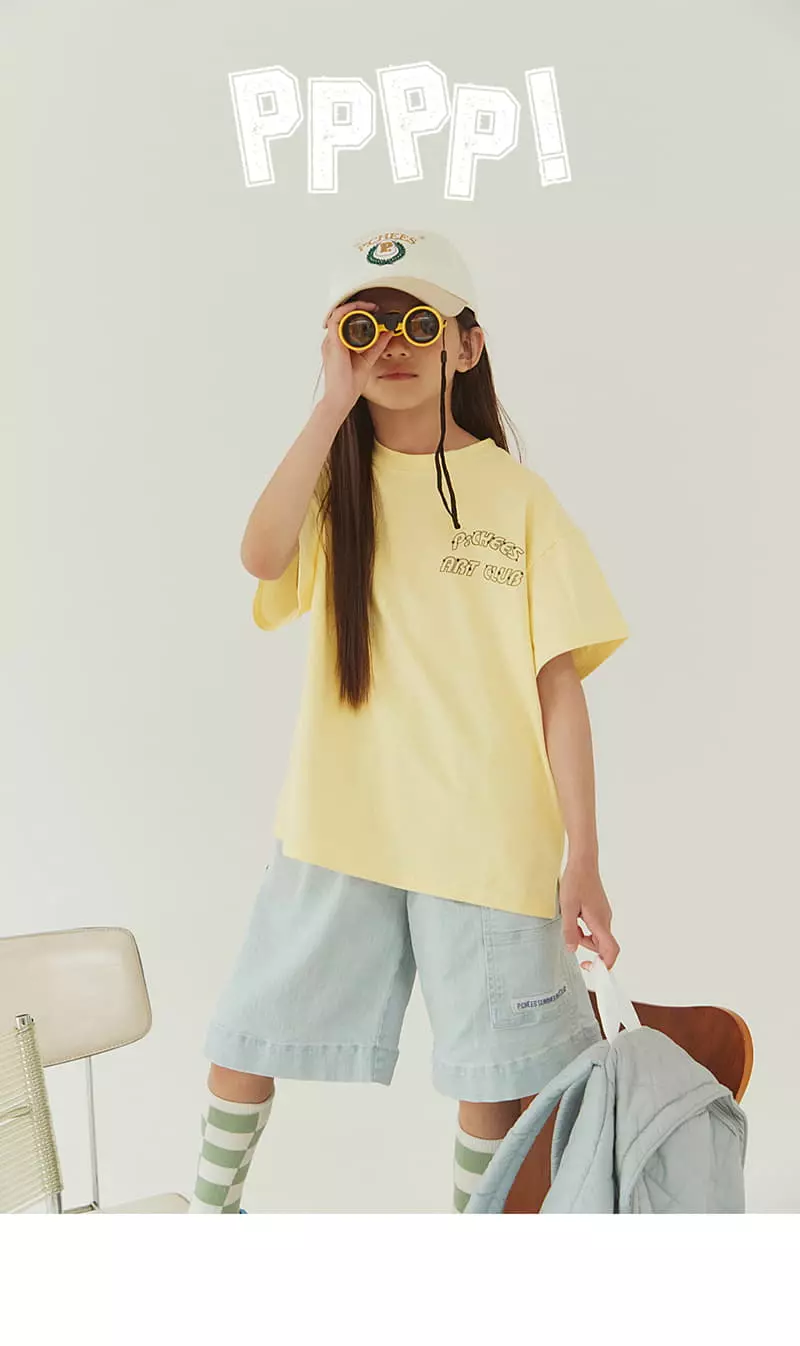 Peach-Cream - Korean Junior Fashion - #magicofchildhood - Green Pin Tee