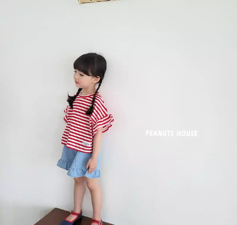 Peanuts - Korean Children Fashion - #fashionkids - Stripes Frill Tee - 3