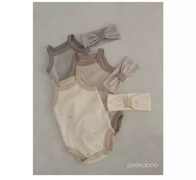 Peekaboo - Korean Baby Fashion - #onlinebabyshop - Mushroom Sleeveless Bodysuit - 7