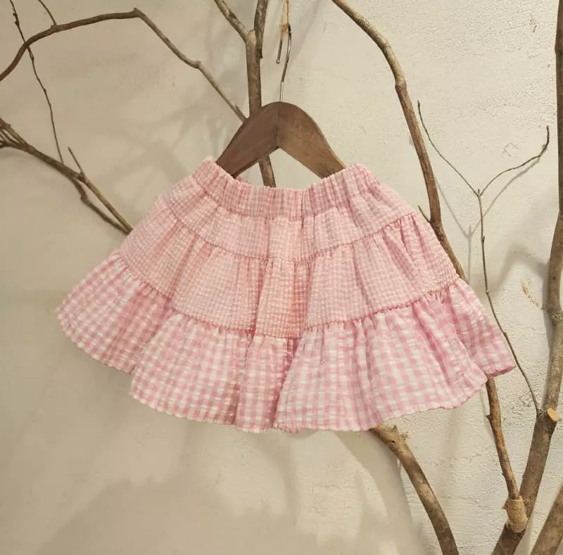 Petit Chou Chou - Korean Children Fashion - #designkidswear - Check Mix Whole Skirt - 5