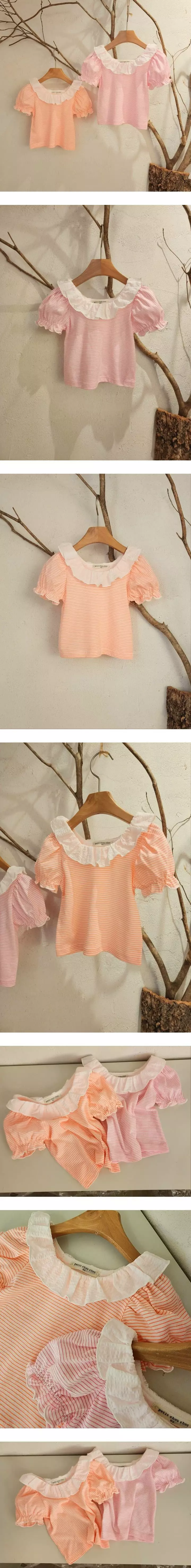 Petit Chou Chou - Korean Children Fashion - #littlefashionista - Lemon Stripes Tee