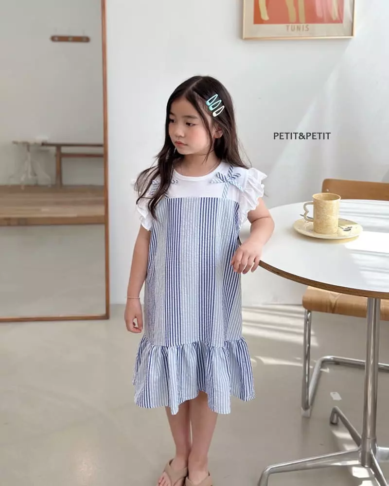 Petit & Petit - Korean Children Fashion - #fashionkids - Ribbon Stripes One-piece - 6