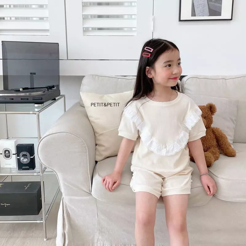 Petit & Petit - Korean Children Fashion - #discoveringself - Waffle Lace Top Bottom Set - 4