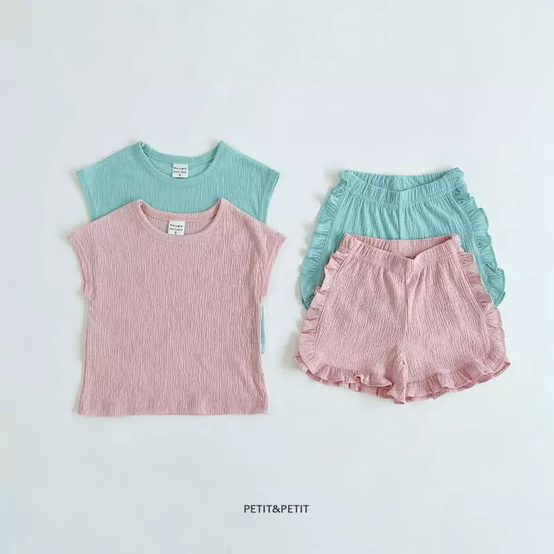 Petit & Petit - Korean Children Fashion - #kidsstore - Momo Frill Top Bottom Set - 5