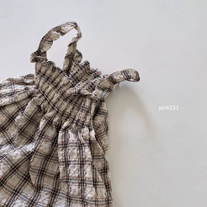 Pink151 - Korean Children Fashion - #Kfashion4kids - Smocked Check One-piece - 5